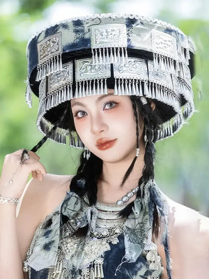 Miao tie-dye clothing female minority Hunan Guizhou Yunnan ethnic style - Yandan_Hanfu