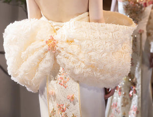 Elegant Toast Dress – Modern Chinese Gown with Exquisite Embroidery for Engagement & Gala Events - Yandan_Hanfu