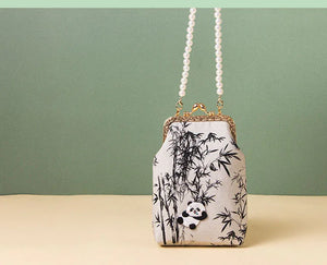 Handmade embroidered pearl celebrity cheongsam banquet bag - Yandan_Hanfu