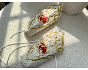 【Radiance of the Dragon】 White Hanfu Ensemble with Cross-Collar, Clouded Shoulders & Embroidered Seal men Unisex - Yandan_Hanfu