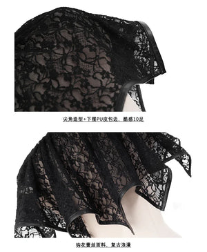 Dark Gothic Shawl Women's Summer Vintage Irregular Lace Short Cloak - Yandan_Hanfu