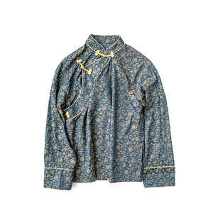 Blue Tibetan Men's Robe – Traditional Winter Coat with Ethnic Style and Modern Elegance - Yandan_Hanfu