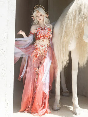 Butterfly of the Desert – Apsara-Inspired Costume in Dunhuang Western Style - Yandan_Hanfu