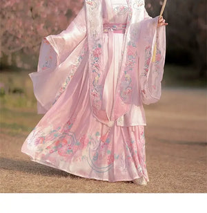 Song Dynasty Han pink Clothing Fairy Elegant Chinese Style Xiachu Ancient Clothing Spring and Autumn - Yandan_Hanfu
