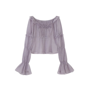 “Violet Nocturne” Brocade Hanfu Ensemble – Gold-Woven Mamian Skirt & Corset - Yandan_Hanfu