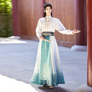 Junlin | Unisex Traditional Hanfu Set – Flowing Wide-Sleeve Xianxia-Inspired Outfit for Spring & Summer - Yandan_Hanfu