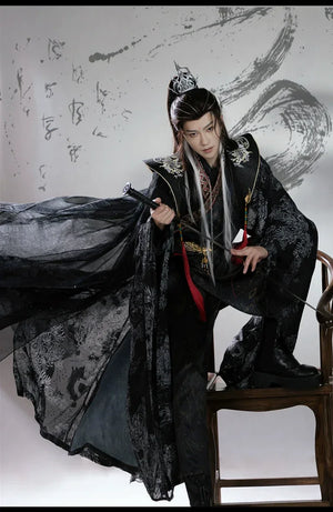 Dark Immortal Robe – Unisex Hanfu Outfit Inspired by Chinese Xianxia & Traditional Taoist Style - Yandan_Hanfu