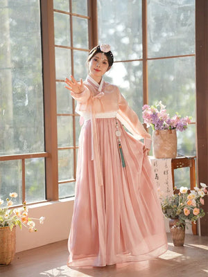 Lotus root pink hanbok - Yandan_Hanfu