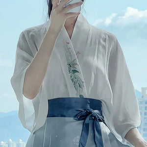 Horse Face Skirt Set 2024 New Spring and Autumn Short Hanfu Small Chinese Style Women's Clothing - Yandan_Hanfu