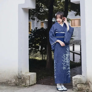 Blue Japanese kimono yukata vintage dress modified kimono - Yandan_Hanfu