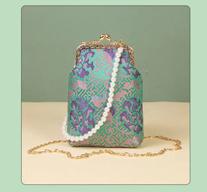 Handmade embroidered pearl celebrity cheongsam banquet bag - Yandan_Hanfu