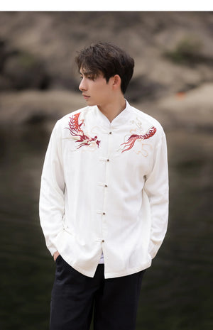 New Chinese Tang style Chinese style button top embroidered jacket Mao suit jacket - Yandan_Hanfu