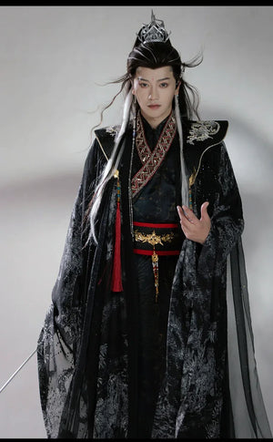 Dark Immortal Robe – Unisex Hanfu Outfit Inspired by Chinese Xianxia & Traditional Taoist Style - Yandan_Hanfu