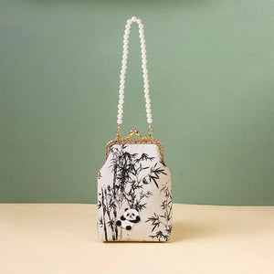 Handmade embroidered pearl celebrity cheongsam banquet bag - Yandan_Hanfu