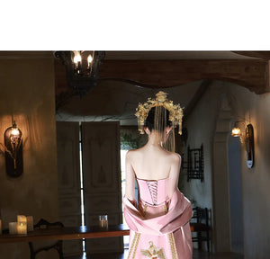 Jade Pool – Original New Chinese Style Evening Gown for Engagement & Elegant Toast Ceremonies - Yandan_Hanfu