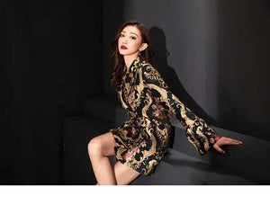 Jacquard dress Cheongsam blazer - Yandan_Hanfu