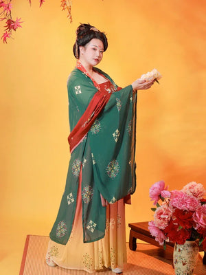 Moon Melody – Plus Size Tang-Style Hanfu for Women, Elegant Hezi Skirt Design with Flowing Silhouette - Yandan_Hanfu