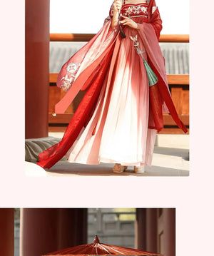 Tang-Dynasty Hako Skirt Daily Fairy Big Sleeve Shirt Spring and Summer - Yandan_Hanfu