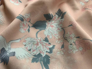 Orange pink crane, women's Japanese kimono yukata, gentle literary and retro Japanese improved kimono - Yandan_Hanfu