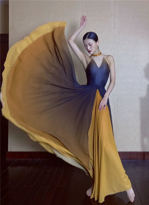 Forbidden Spring – Luxury Chinese-Style Performance Set (Elegant Dance Skirt Outfit) - Yandan_Hanfu