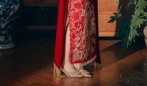 Beloved Dream – New Chinese Red Bridal Qipao/Cheongsam Dress for Engagement, Wedding Toast & Spring Ceremony - Yandan_Hanfu