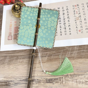 Ancient China style purple bamboo round fan waist fan can be curled and folded - Yandan_Hanfu