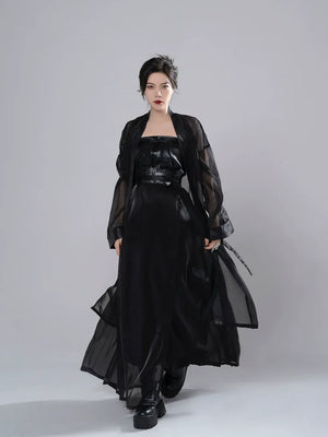 Song Dynasty | Summer Hanfu black dress, Top & Skirt - Yandan_Hanfu