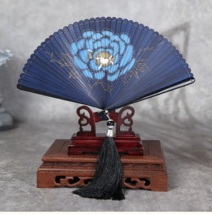 Folding fan female dance fan Hanfu Chinese style full bamboo fan - Yandan_Hanfu