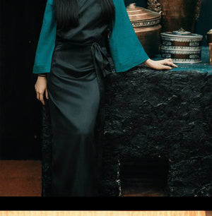 Peacock blue Tibetan clothing, Tibetan minority, chic primitive tribal clothing - Yandan_Hanfu