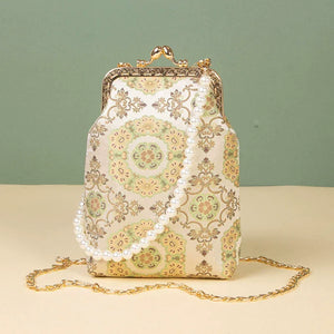 Handmade embroidered pearl celebrity cheongsam banquet bag - Yandan_Hanfu