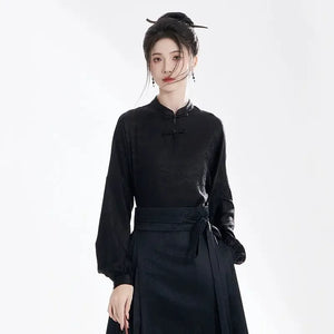 Ming imitation makeup flower woven gold horse dress set four seasons - Yandan_Hanfu