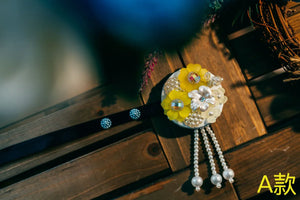 White and pink pearl Korean traditional headgear accessories - Yandan_Hanfu