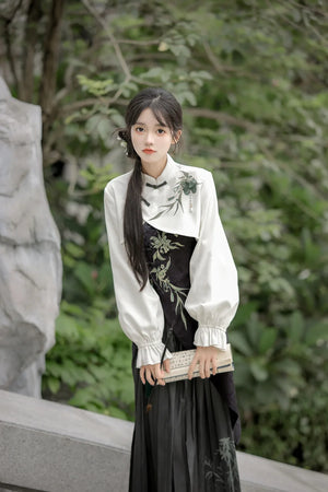 Zhujian Snow New Chinese Hanfu Dress Daily National Style Han Elements Set - Yandan_Hanfu