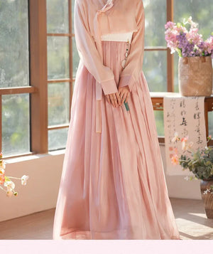 Lotus root pink hanbok - Yandan_Hanfu
