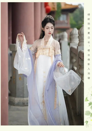 White Hanfu spring and autumn dress daily elegant fairy - Yandan_Hanfu