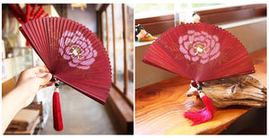 Folding fan female dance fan Hanfu Chinese style full bamboo fan - Yandan_Hanfu