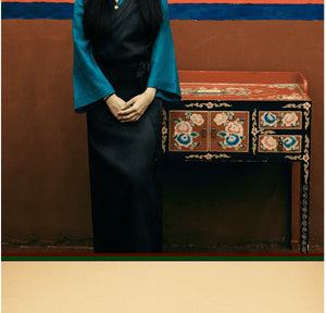 Peacock blue Tibetan clothing, Tibetan minority, chic primitive tribal clothing - Yandan_Hanfu