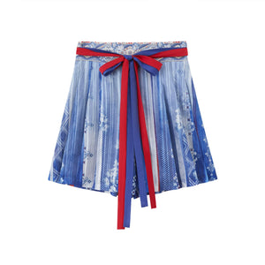 Moonlit Blossoms – Tang Dynasty Inspired Summer Hanfu with Embroidered Round Collar Top & Flowing Skirt - Yandan_Hanfu