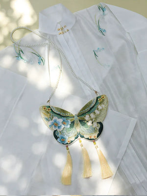 Double-Sided Embroidered Hanfu Crossbody Bag – Chinese Style Pouch for Traditional Outfit Matching - Yandan_Hanfu