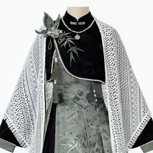 Tobacco bamboo Chinese style Mori girl Han element green lolita cheongsam - Yandan_Hanfu