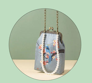 Handmade embroidered pearl celebrity cheongsam banquet bag - Yandan_Hanfu