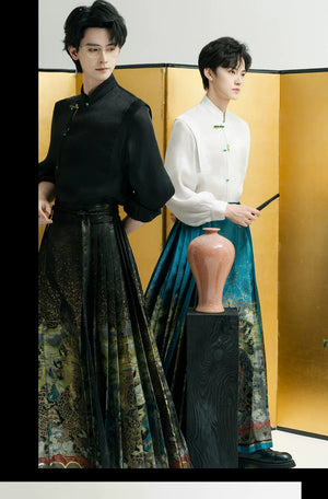 Dragon horse face skirt and Hanfu shirt rental styling detail