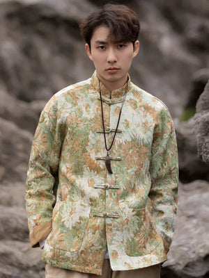 New Chinese Tang style men's button-up printed jacket - Yandan_Hanfu