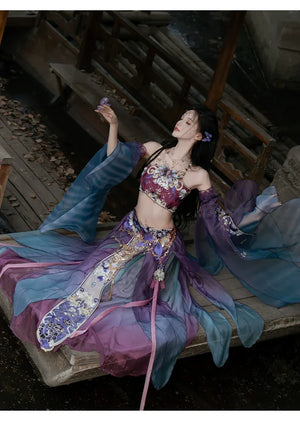 GU – Exotic Hanfu-Inspired Gradient Embroidered Bustier Set for Spring & Summer - Yandan_Hanfu