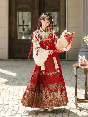 Heavenly Steed Blessing – New Year Hanfu-Inspired Dress Set | Auspicious Winter Outfit for Festive Celebrations - Yandan_Hanfu