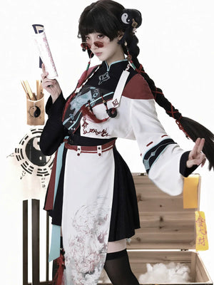 【Walk with Spirits】New Chinese Lolita Outfit – Han-Inspired Top and Skirt Duo - Yandan_Hanfu
