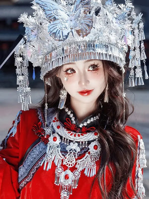 Miao Traditional Red Dress - Yandan_Hanfu