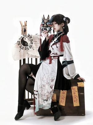 【Walk with Spirits】New Chinese Lolita Outfit – Han-Inspired Top and Skirt Duo - Yandan_Hanfu