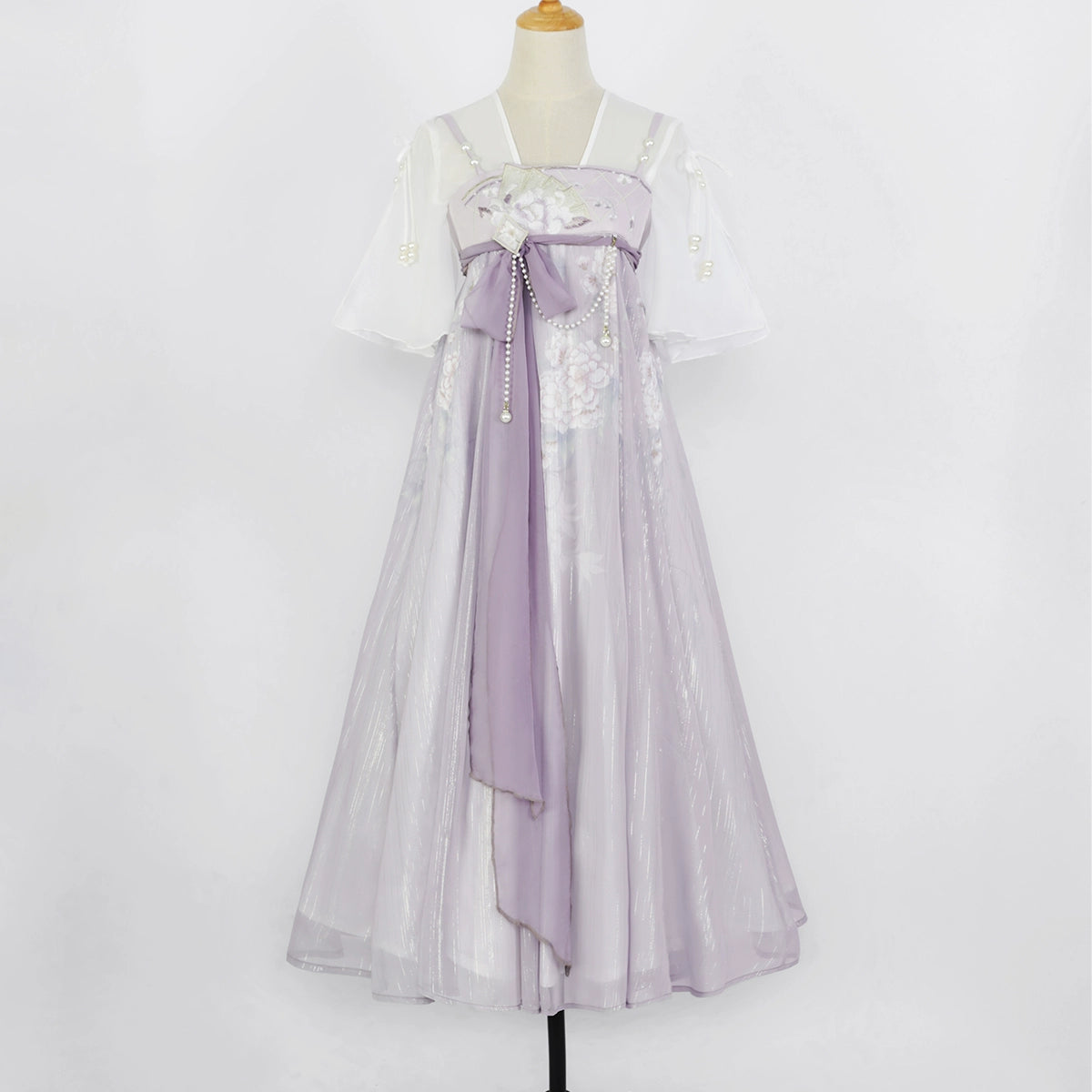 Purple daily Chinese style suspender skirt fairy style