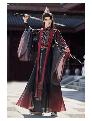 Junlin | Unisex Traditional Hanfu Set – Flowing Wide-Sleeve Xianxia-Inspired Outfit for Spring & Summer - Yandan_Hanfu